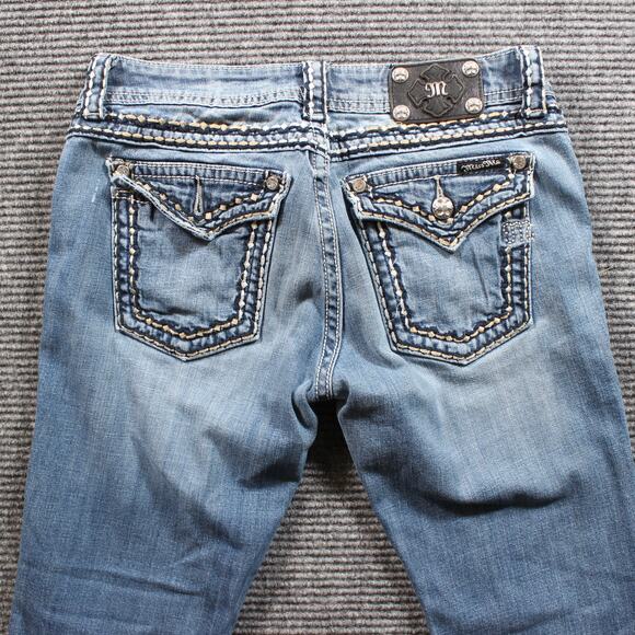 Miss Me Jeans Women's 30x31 Blue Skinny Thick Stitching - Picture 5 of 9